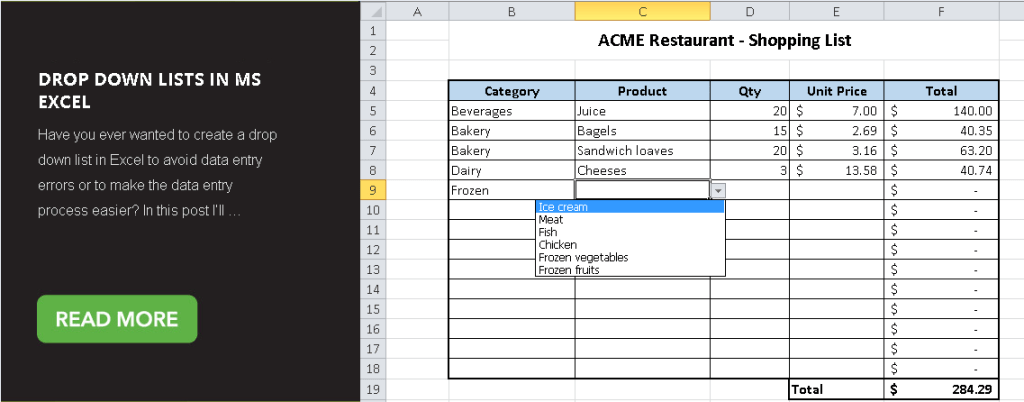 Create Dropdown in Excel - Master Data Analysis